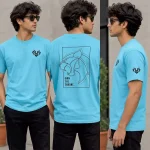 Own The Throne Cotton Round Neck Ice Blue T-Shirt