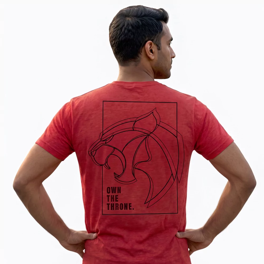 Own The Throne Cotton Round Neck Red T-Shirt