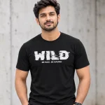 Wild Cotton Round Neck Black T-Shirt