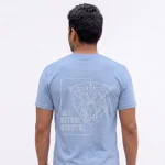 Life Nature Growth Cotton Round Neck Ice Blue T-Shirt