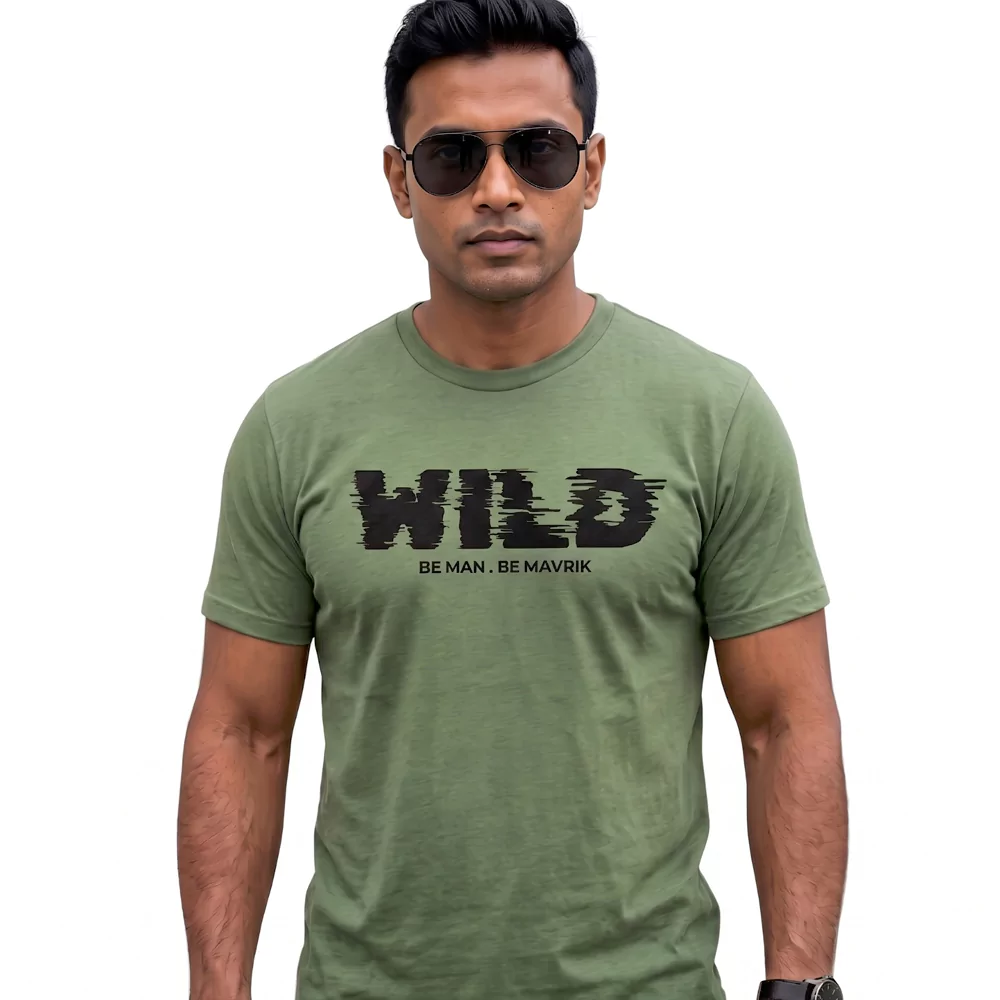 Wild Cotton Round Neck New Green T-Shirt